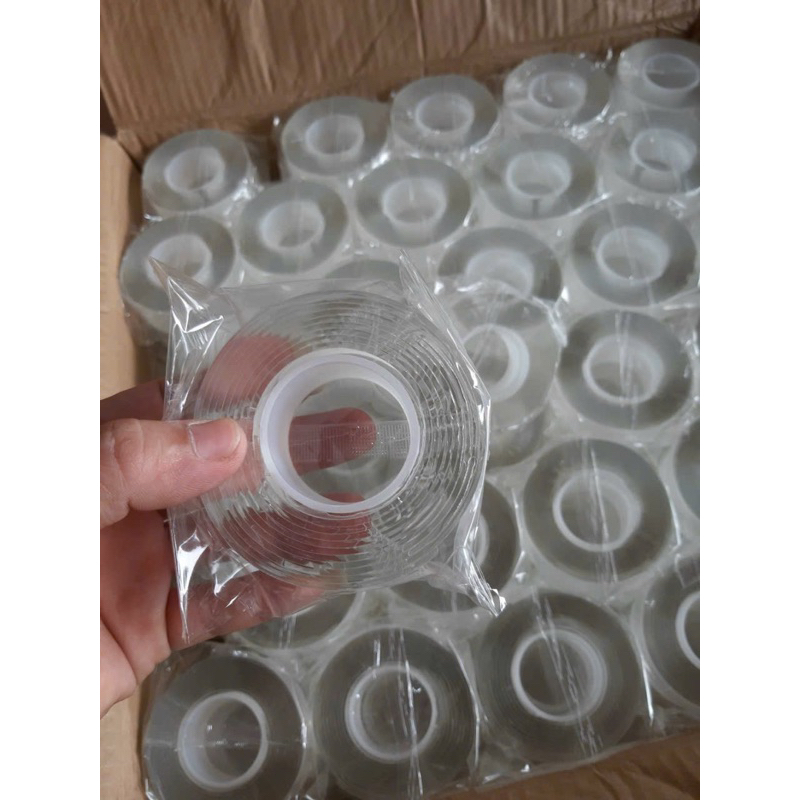 Băng keo trong suốt 2mặt siêu dính bảng2phân ,2x4phân,3 phân dài 2M