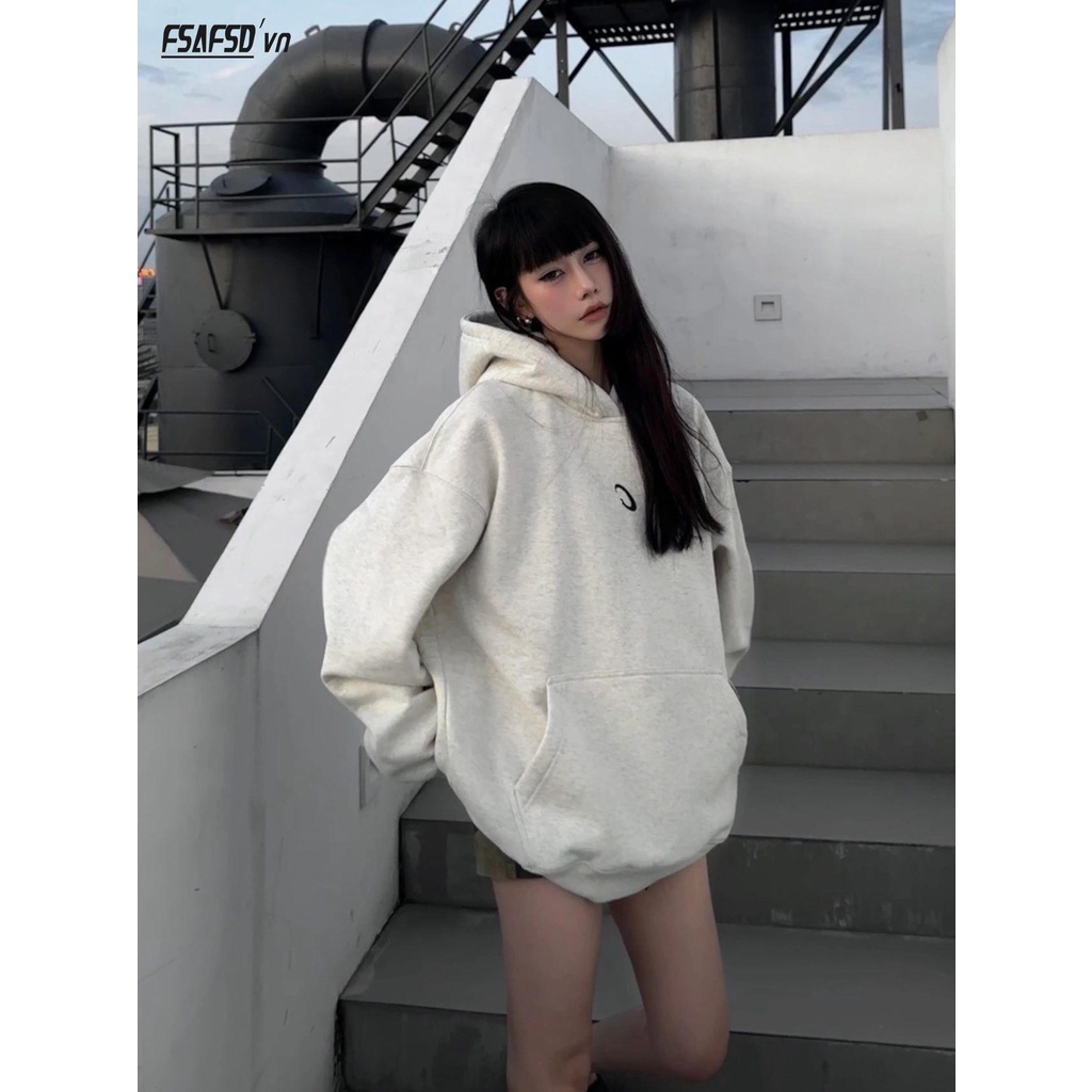 Áo hoodie nam nữ form rộng họa tiết in chữ C CLIM VISION