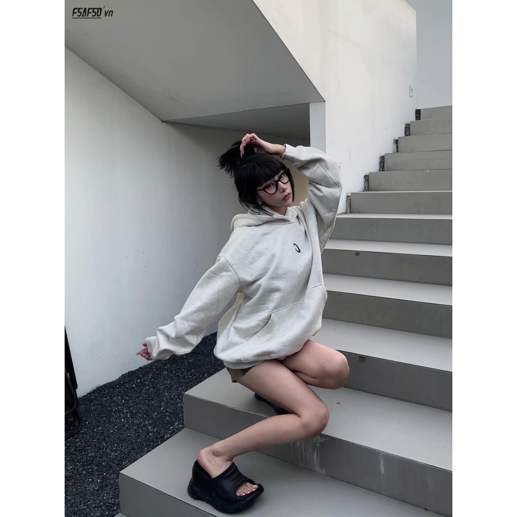Áo hoodie nam nữ form rộng họa tiết in chữ C CLIM VISION