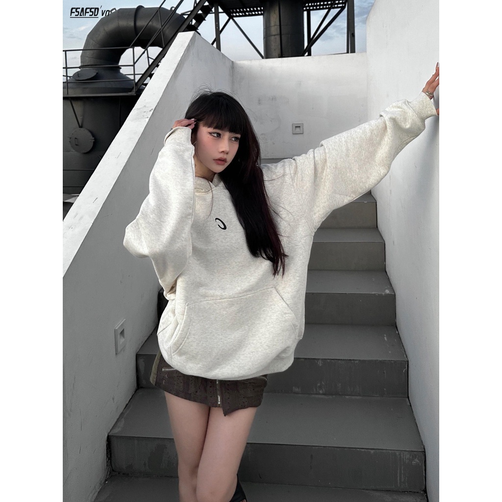 Áo hoodie nam nữ form rộng họa tiết in chữ C CLIM VISION