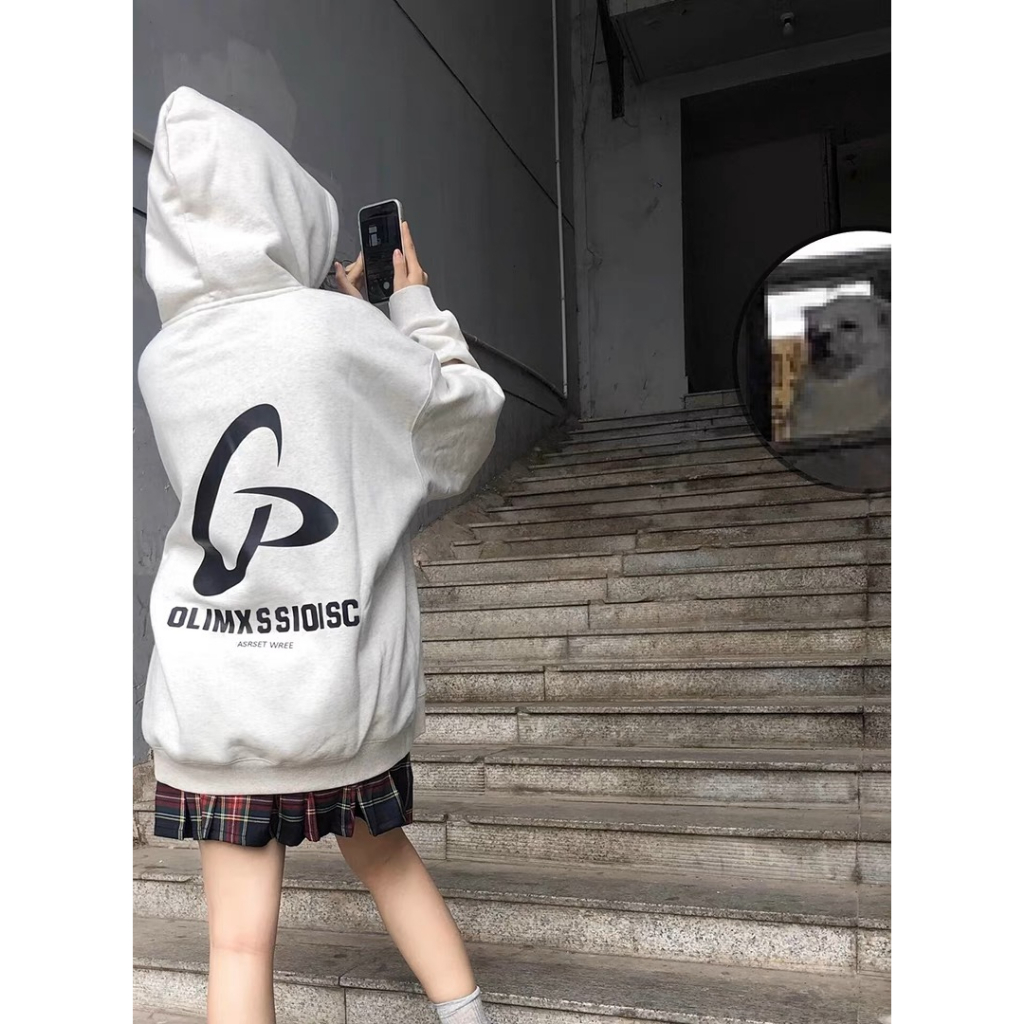 Áo hoodie nam nữ form rộng họa tiết in chữ C CLIM VISION