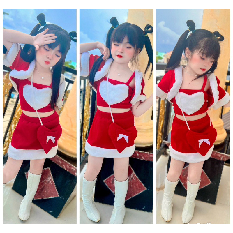 Sét chân váy+ áo dây +áo khoác kèm túi cho bé gái