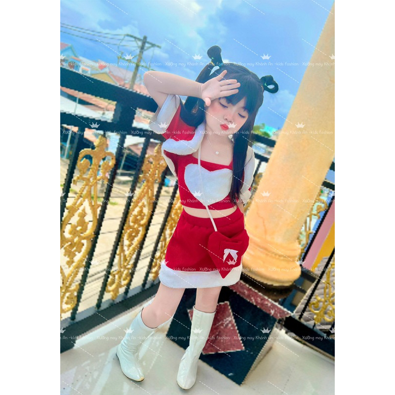 Sét chân váy+ áo dây +áo khoác kèm túi cho bé gái