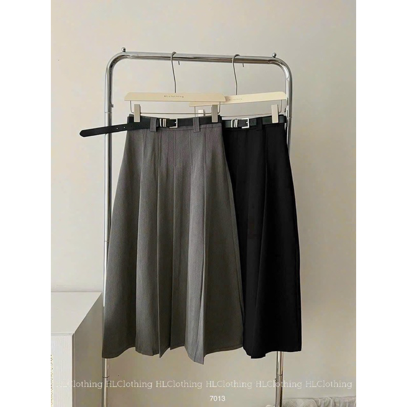 CHÂN VÁY VẢI XẾP LY DÁNG DÀI KÈM ĐAI CHẤT ĐẸP MS19992