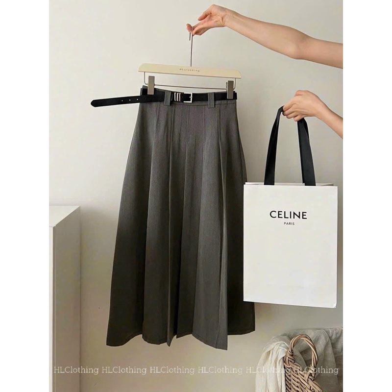 CHÂN VÁY VẢI XẾP LY DÁNG DÀI KÈM ĐAI CHẤT ĐẸP MS19992