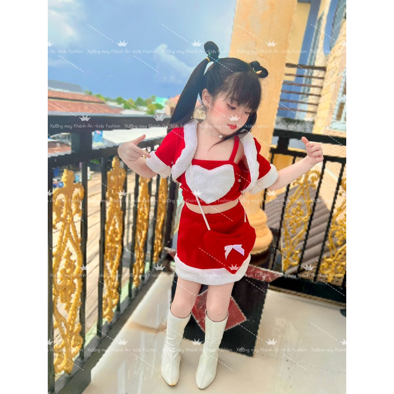 Sét chân váy+ áo dây +áo khoác kèm túi cho bé gái