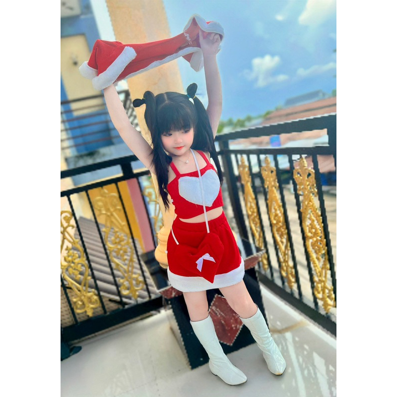 Sét chân váy+ áo dây +áo khoác kèm túi cho bé gái