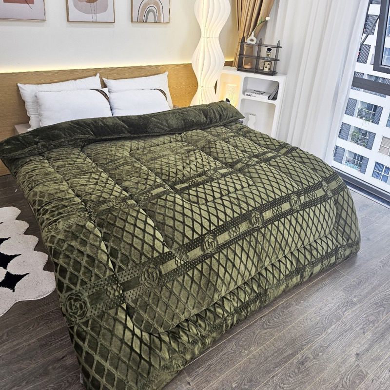 Chăn Lông Cừu Thương Hiệu Coco, Chăn Đại Hàn 2m-2m3 4kg loại 1 Siêu Dày Ấm