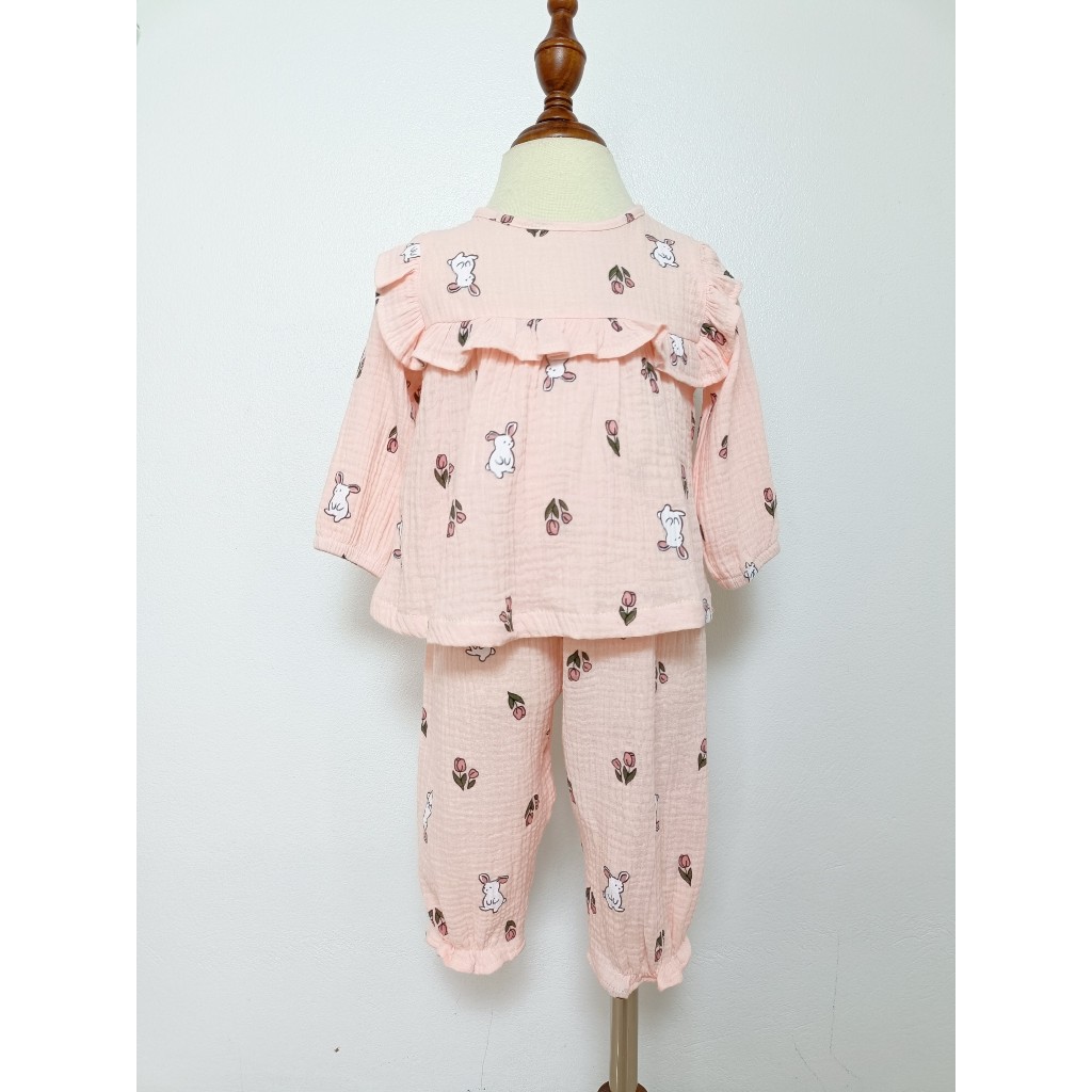 Đồ bộ thu đông dài tay chất xô muslin cho bé HABY KIDS