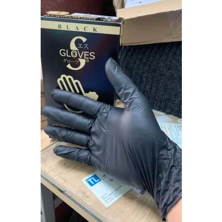 Găng tay cao su y tế màu đen nitrile không bột Sgloves hộp 100 chiếc