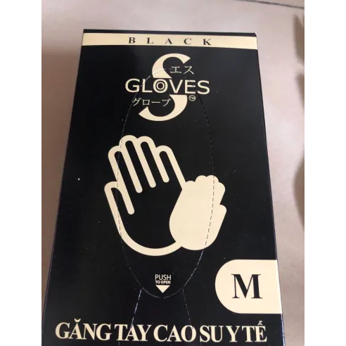 Găng tay cao su y tế màu đen nitrile không bột Sgloves hộp 100 chiếc