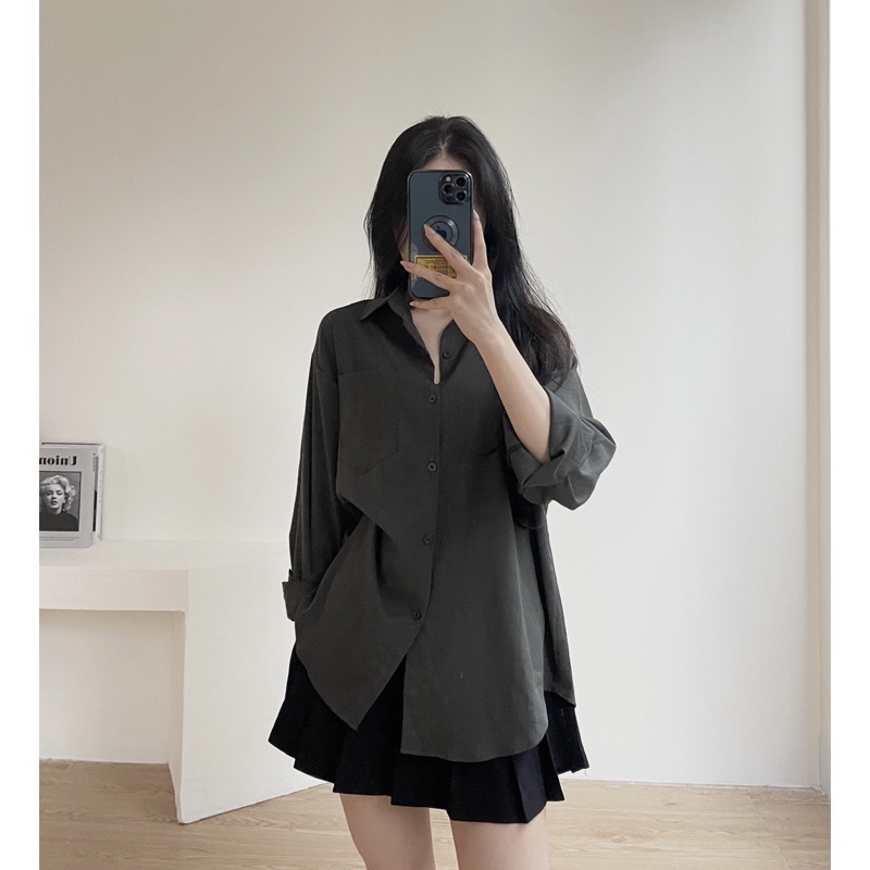 Áo sơ mi đũi nữ