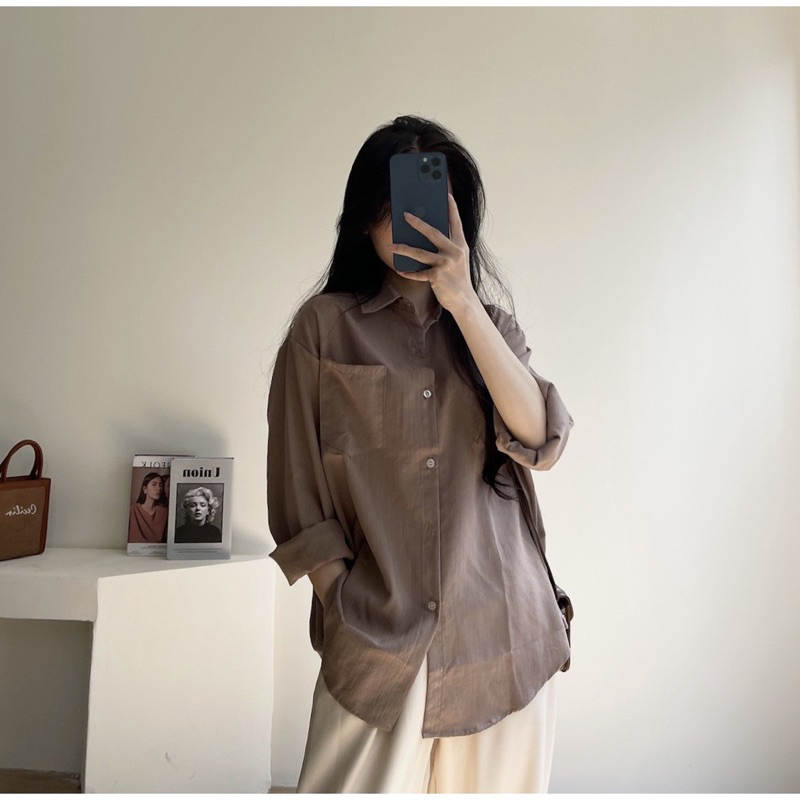 Áo sơ mi đũi nữ