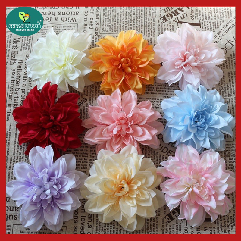 Đầu hoa thược dược cỡ vừa 9*11cm làm oản Tết, tháp nước tháp tài lộc, hoa trang trí tháp oản, tháp nước tết 2024
