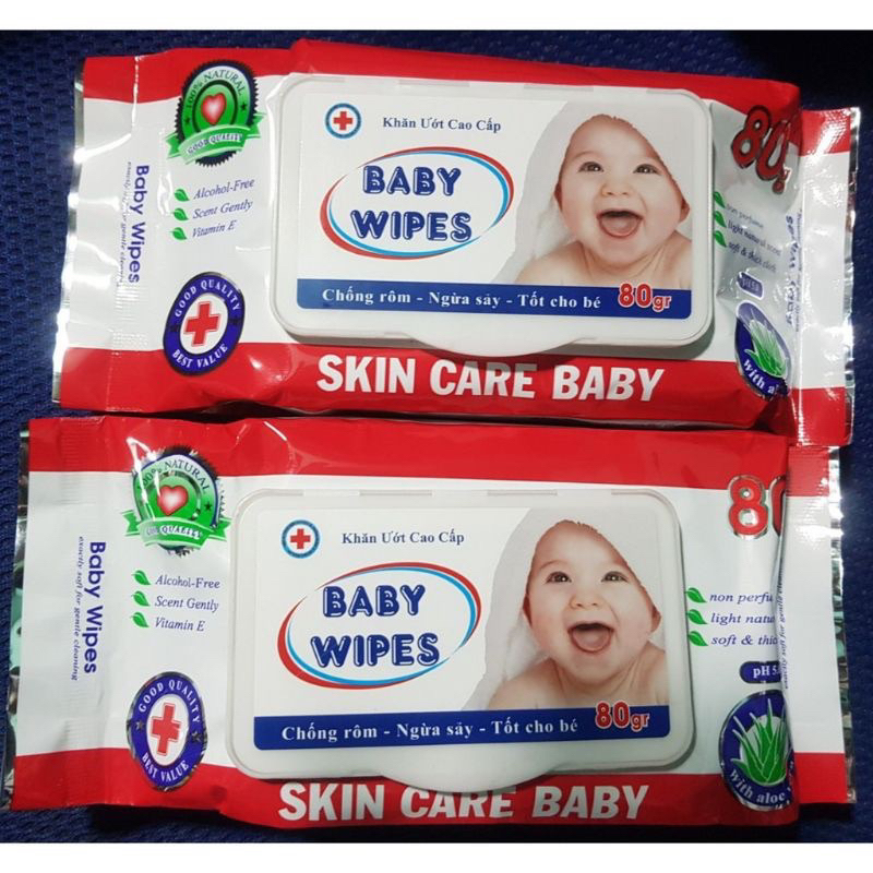 KHĂN GIẤY ƯỚT BABY WIPES BỊCH 80G