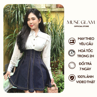 Đầm jean phối sơ mi MUSE GLAM MGD05