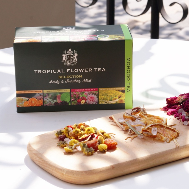 Trà Hoa Nhiệt Đới Mohodo Trophical Flower Tea Mix 4 Vị Trà Hoa Đặc Biệt Giúp Dưỡng Nhan Giải Nhiệt Ngủ Ngon 80G