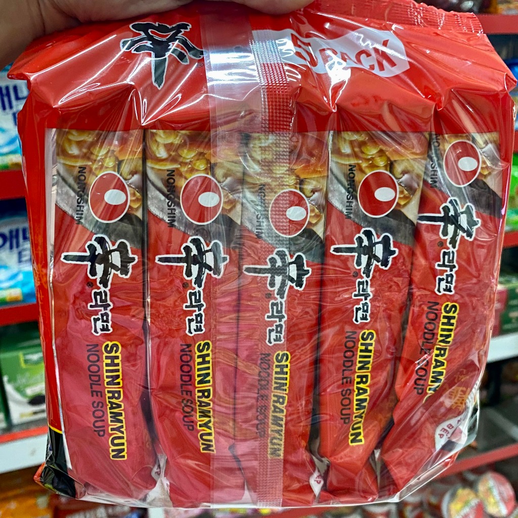 Bịch 5 gói Mì nước CAY Nongshim Shin Ramyun Hàn Quốc