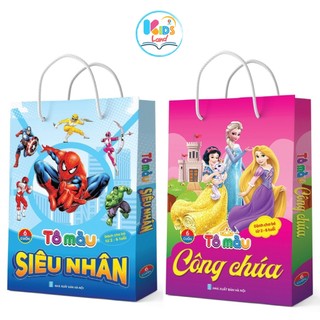 Sách - tô màu siêu nhân, tô màu công chúa dành cho bé 2-6 tuổi