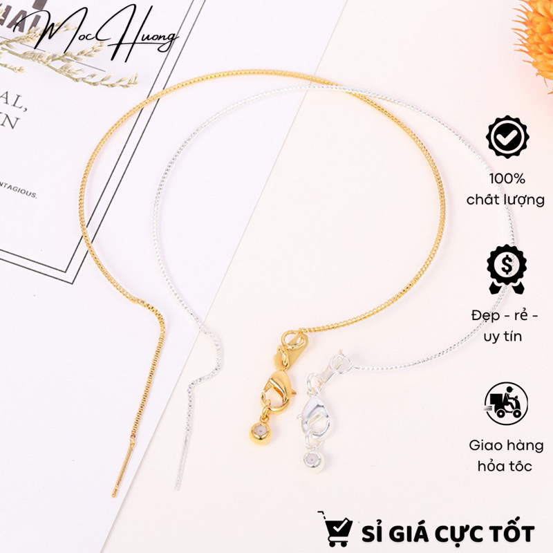 Vòng tay/lắc tay khóa kim có thể thêm hạt đá, thêm charm lòng vòng xinh xắn - KL243