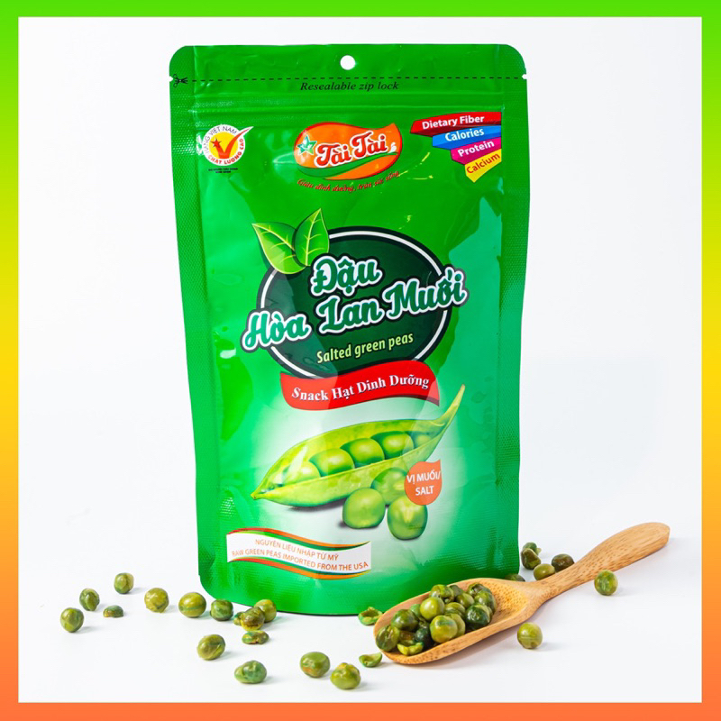 Combo 2 túi Đậu Hà Lan Muối Tài Tài túi Zipper 140g
