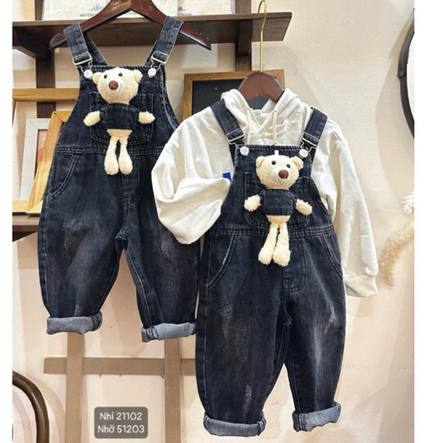 Set yếm bò kèm gấu xinh cho bé (ảnh thật )