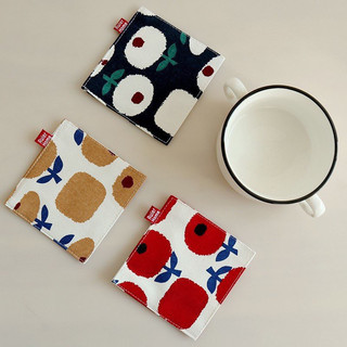  Miếng lót ly vải Cotton Tấm lót cốc hoa quả con vật cây rừng hai lớp cứng cáp 