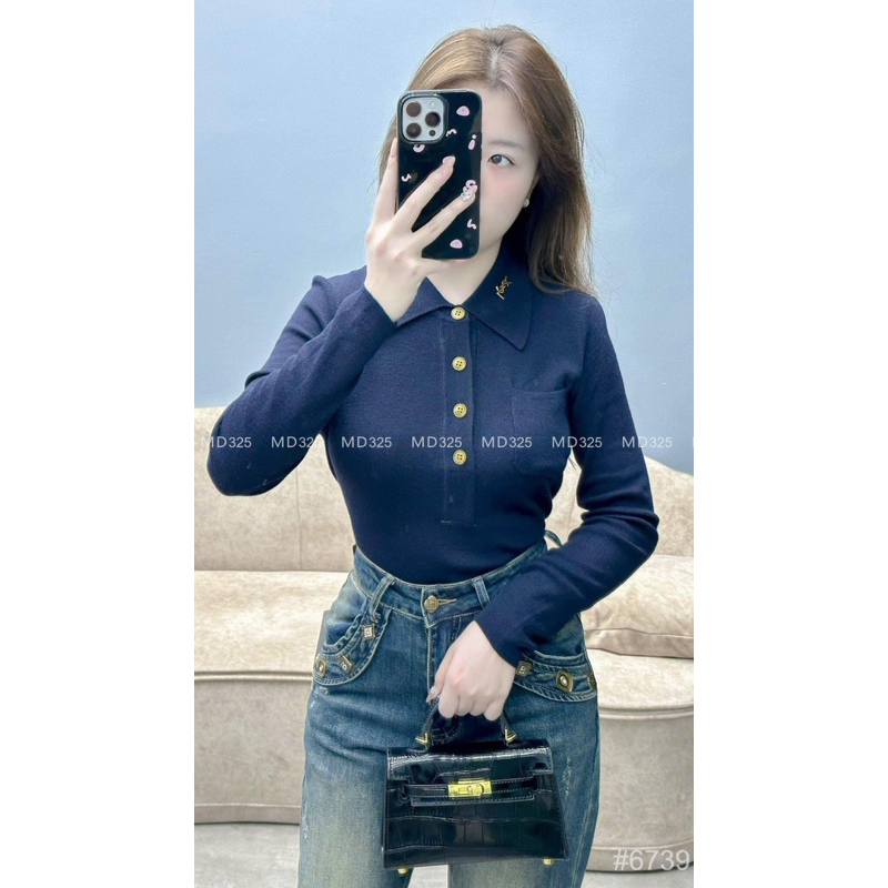 Áo len polo dài tay 6 màu -YSL