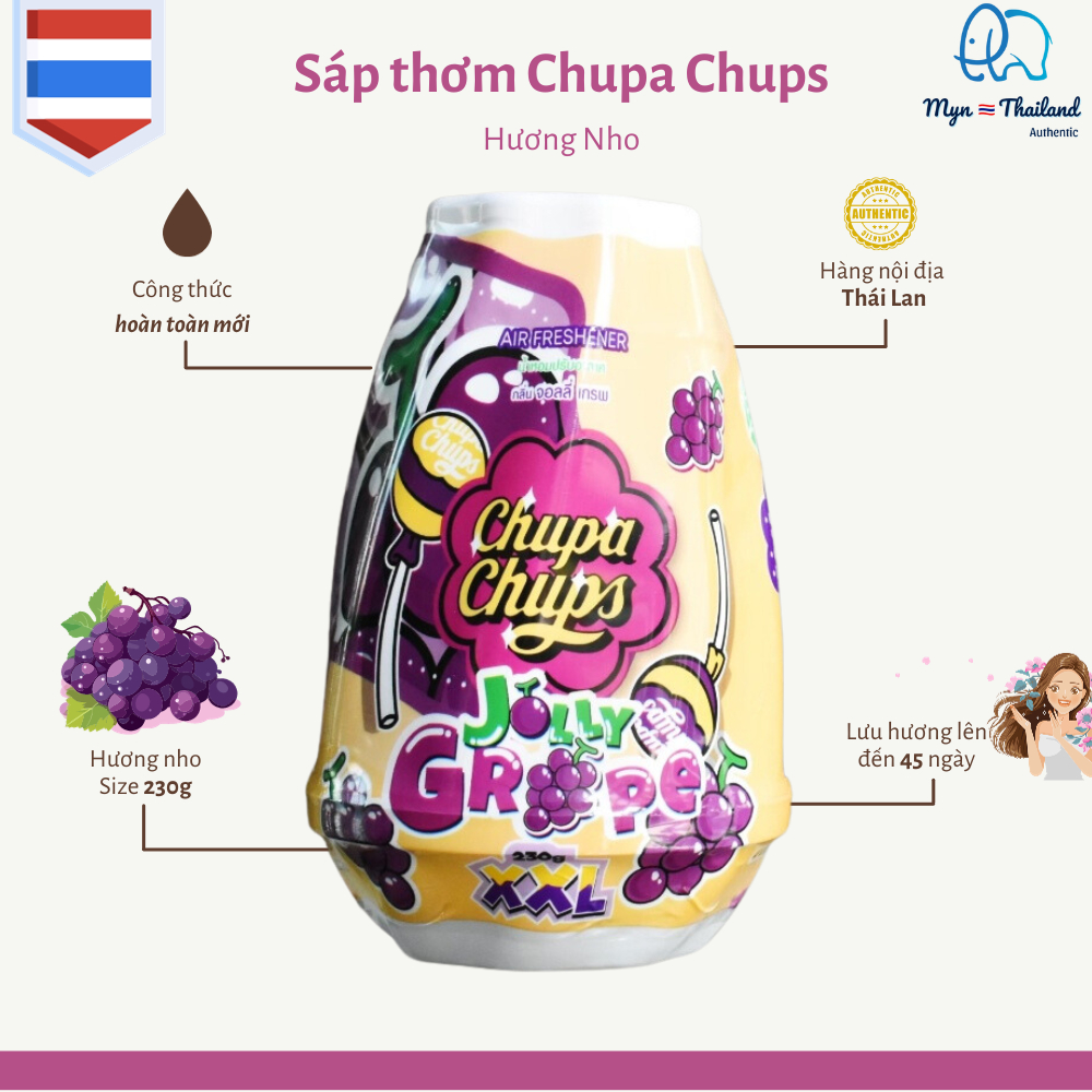 Sáp thơm phòng Chupa Chups Thái Lan mùi hương hoàn toàn tự nhiên, an toàn size 230g sử dụng lên đến 45 ngày