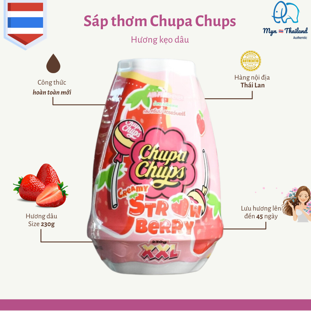Sáp thơm phòng Chupa Chups Thái Lan mùi hương hoàn toàn tự nhiên, an toàn size 230g sử dụng lên đến 45 ngày