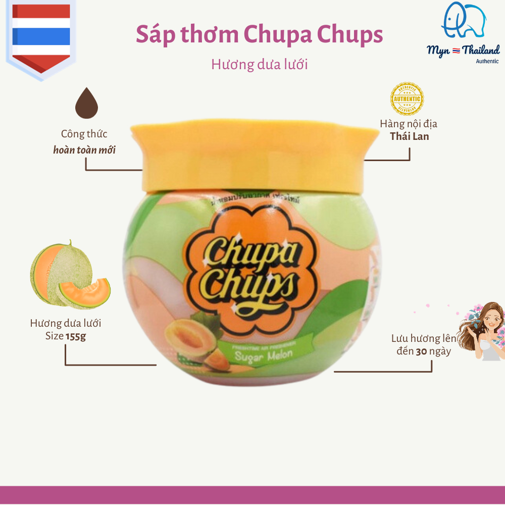 Sáp thơm phòng Chupa Chups Thái Lan mùi hương hoàn toàn tự nhiên, an toàn size 230g sử dụng lên đến 45 ngày