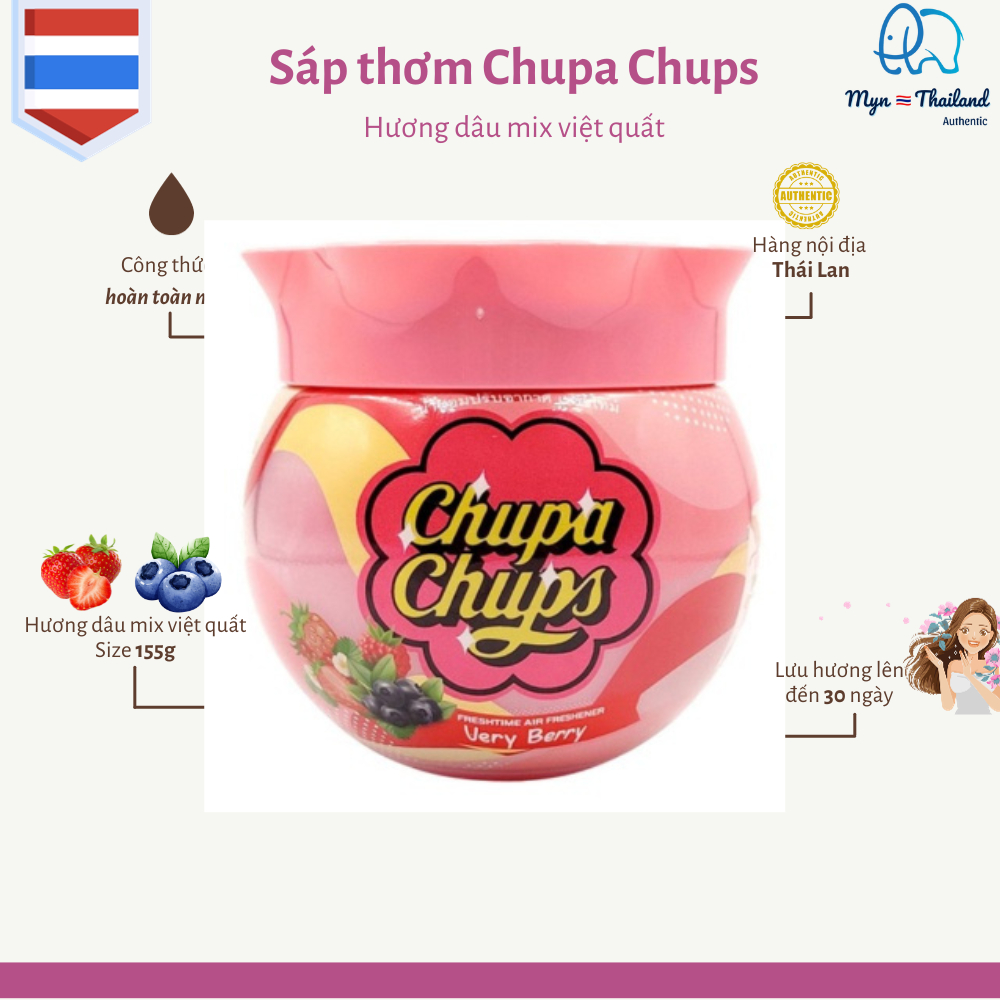 Sáp thơm phòng Chupa Chups Thái Lan mùi hương hoàn toàn tự nhiên, an toàn size 230g sử dụng lên đến 45 ngày