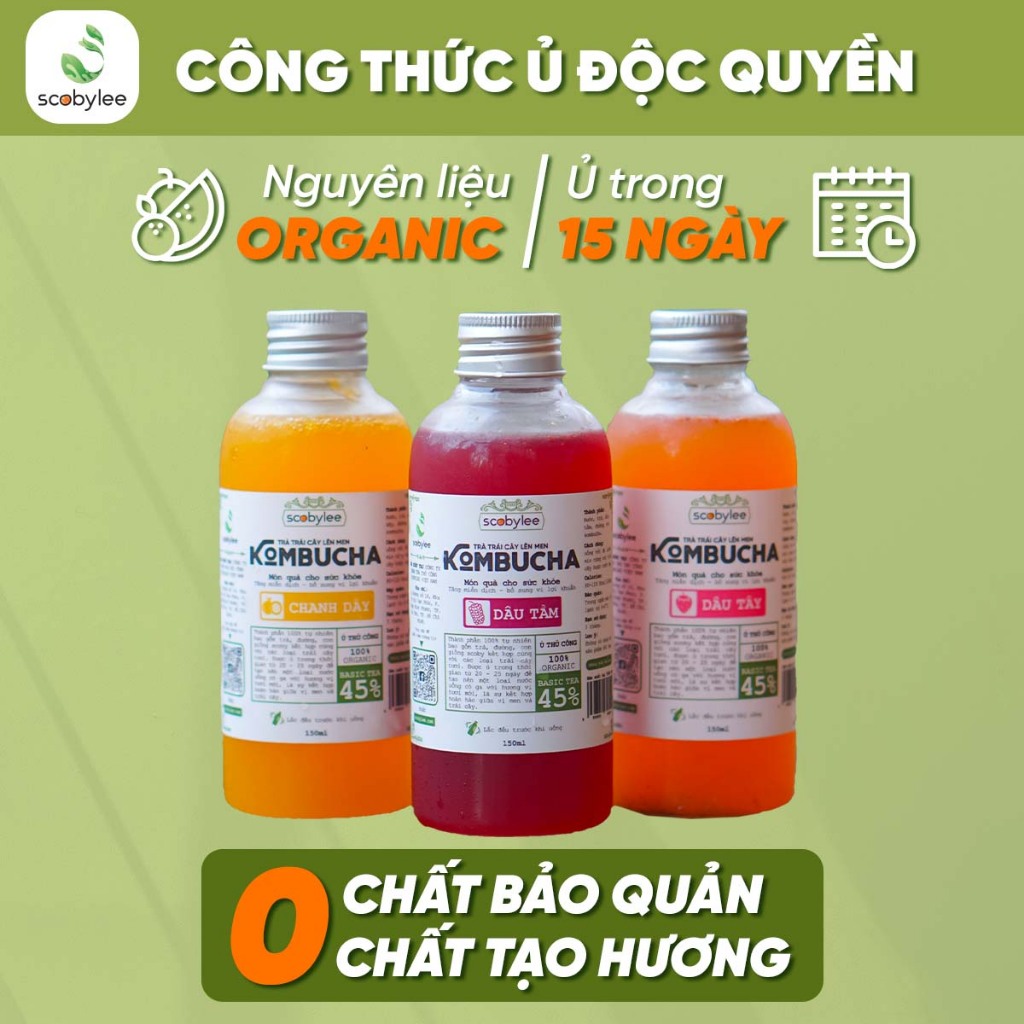 Hỏa Tốc HCM - Kombucha Trái Cây 1000ml, giàu lợi khuẩn, tăng đề kháng, đẹp da