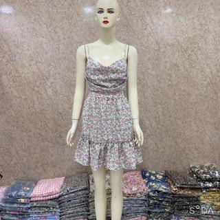 Đầm váy cổ đổ ngắn kèm quần cùng màu có đuôi cá