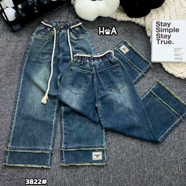 Quần bò xuông size đại cho bé gái