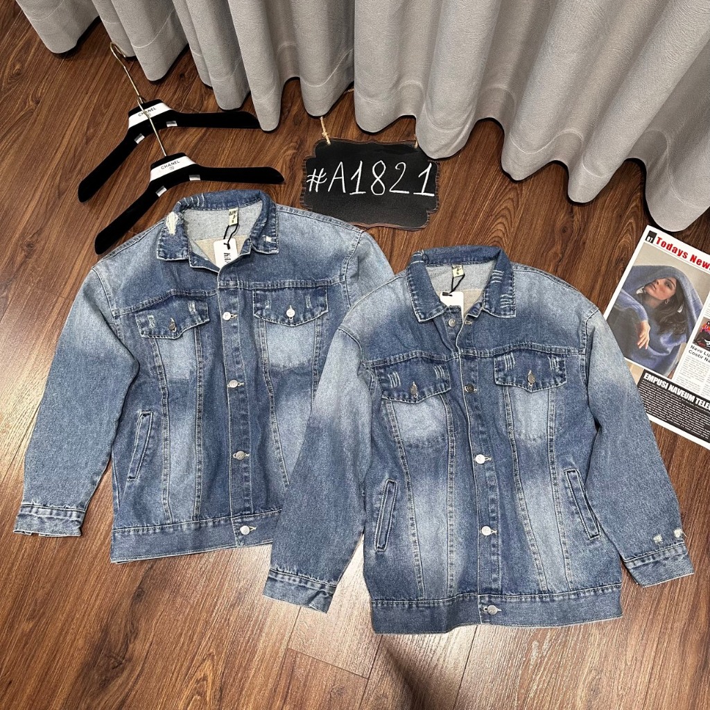Áo Khoác jean Nữ,Áo Khoác Bò Form Rộng Rách Cá Tính Hàng QC Cao Cấp