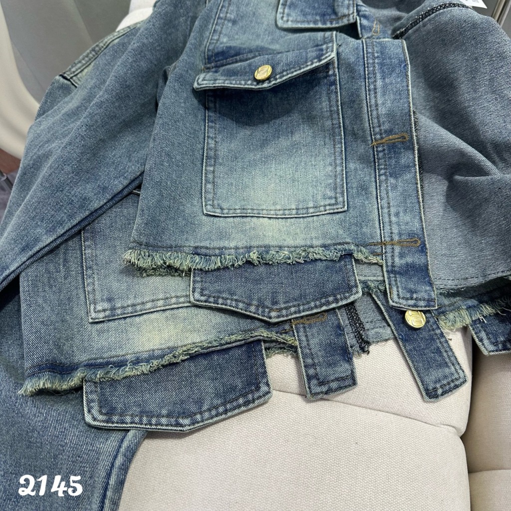 Áo Croptop Tay Dài,Áo Khoác jean Croptop Hàng QC Cao Cấp Màu Siêu Xinh