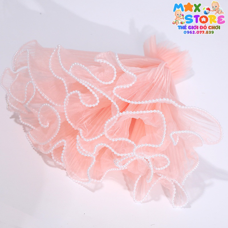 Giấy gói hoa-cuộn VOAN NGỌC,voan sóng viền ngọc trang trí bó hoa