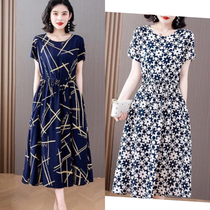 Đầm lanh cotton tự nhiên mềm mát dành cho người trung tuổi