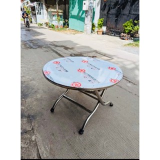 Bàn tròn inox 304 (Rộng 1m cao 55cm-75cm) xếp gọn cao cấp