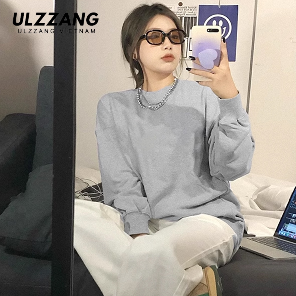 Áo Sweater Nỉ Bông Oversize Ulzzang Form Rộng Unisex Nam Nữ Phong Cách Hàn Quốc