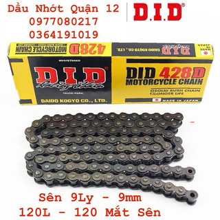 Sên - Xích DID 428D 120L 9mm - 9Ly Đen 120 Mắt Sên - Made in Japan Chính Hãng 100%