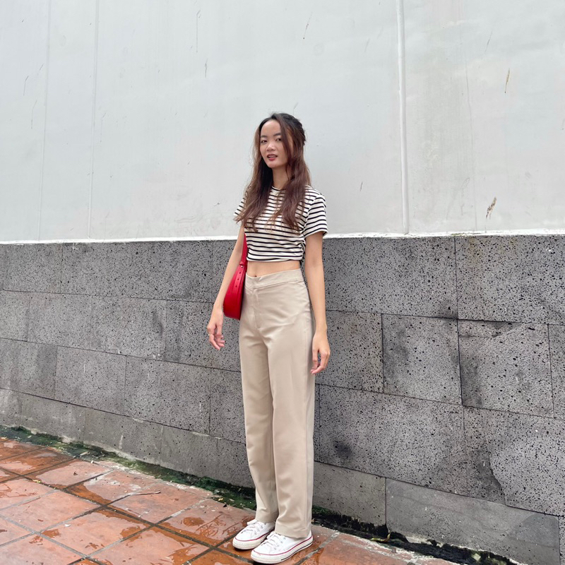 ÁO THUN SỌC ĐEN DÁNG LỬNG