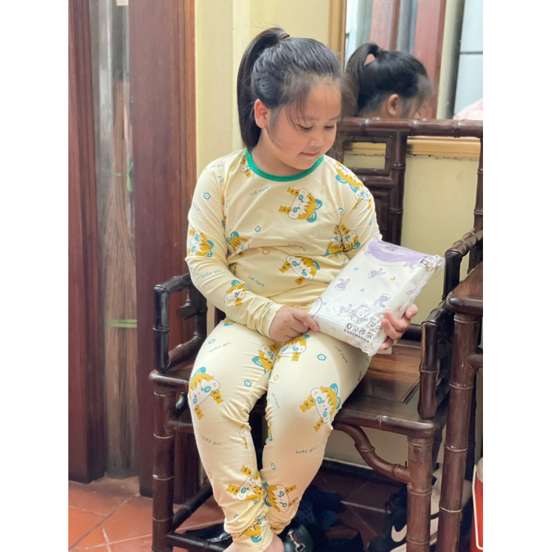 Bộ dài tay QiQi cotton xuất Hàn cho bé size nhỡ đại