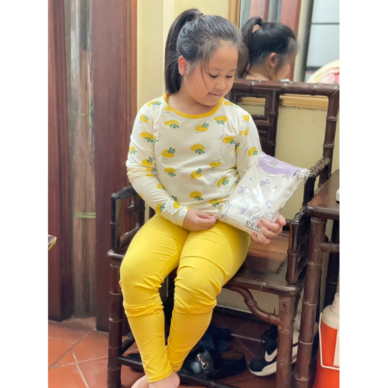 Bộ dài tay QiQi cotton xuất Hàn cho bé size nhỡ đại