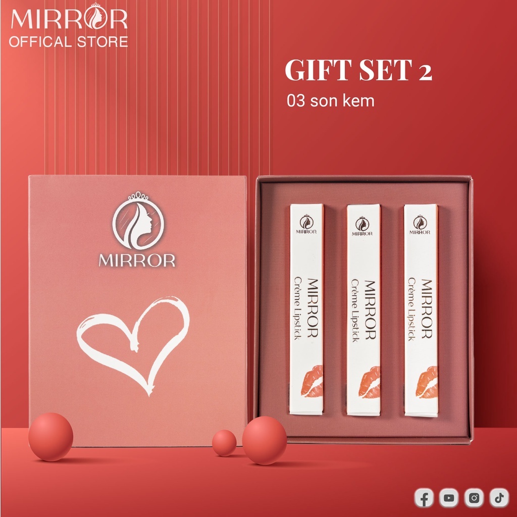 Son kem lì MIRROR Crème Lipstick 2g - Son môi lì, mềm mịn, lâu trôi, không chì, chính hãng