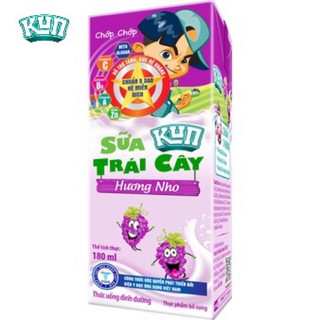 2 lốc Kun sữa trái cây  180ml