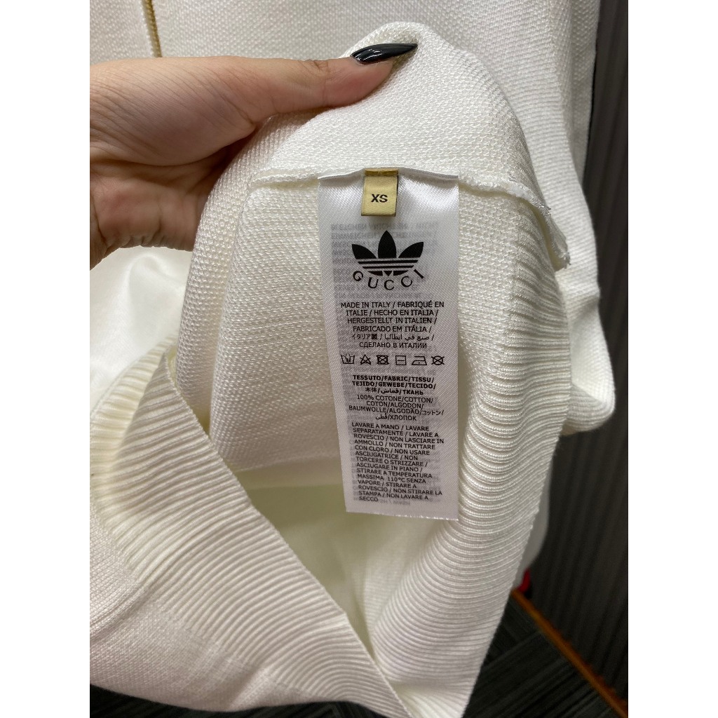 Áo Khoác Gucci Kết Hợp Logo Thêu Adidas Hàng Quảng Châu Cổ Bo Dày Dặn Nam Nữ Hottrend 2023