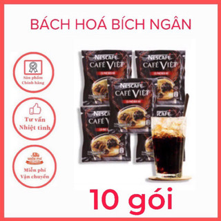 10 gói cà phê đen đá nescafe cafe việt