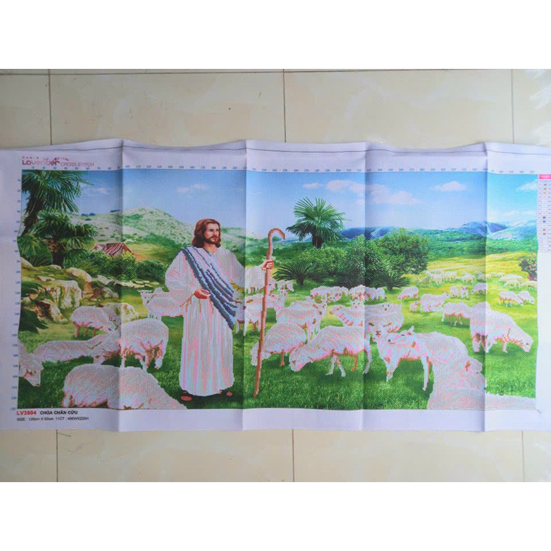 Tranh thêu chữ thập Chúa Jesu Lv3504  chưa thêu
